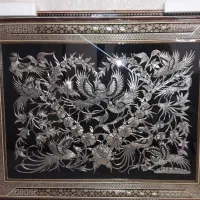 تابلو گل مرغ قلمزنی