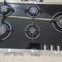 گاز رومیزی ۵ شعله ترک و هود لمسی درسا