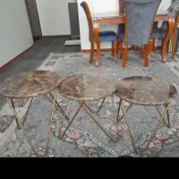 عسلی جلو مبلی صفحه ام دی اف پایه فلز طرح سنگ|مبلمان خانگی و میز عسلی|قم, پردیسان|دیوار