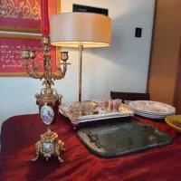 یک عدد شمع دان فرانسوی تمام برنج انتیک|چراغ خواب و آباژور|رشت, گلسار|دیوار