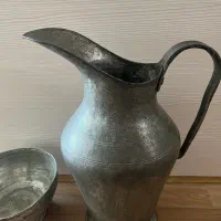 پارچ وکاسه مسی قدیمی|کلکسیون اشیاء عتیقه|پردیس, فاز ۲|دیوار