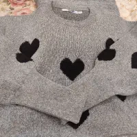 بافت دوتیکه طرح رویه قلبی رنگ طوسی