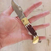 یک عدد چاقو ۷ دنده اصل زنجان استیل دسته طرح شاخ