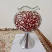 آباژور رومیزی موزاییکی  (تم قرمز و سفید)