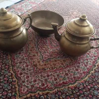 ست سماور پارچ اسب قوزن گنجشگ عقاب برنزکاسه سوپ مس