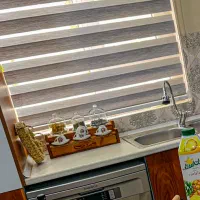 پرده زبرا طوسی عرض ۱متر