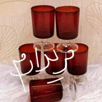 جام‌ قرمز سبز پارچ و لیوان|ظروف سرو و پذیرایی|رشت, انصاری|دیوار