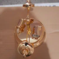 لوستر دو شعله گرد برنجی نو|لوستر و چراغ آویز|تهران, زرکش|دیوار