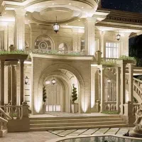 اجرای نما های رومی وطرح دار سنگ کاشی سرامیک