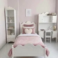 سرویس خواب نوجوان تخت میز تحریر کتابخانه در حد نو
