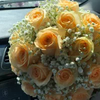 گل آرایی ماشین عروس  و دسته گل عروس در محل ‌گل