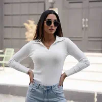 کراپ وارداتی یقه شکاری  آستین بلند