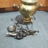 سماور زغالی و دوتا ترازو|کلکسیون اشیاء عتیقه|الوند, |دیوار