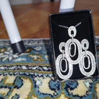 گوشواره و گردن بند نقره 925