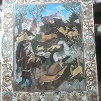 نقاشی رنگ و روغن و تابلو نقش برجسته هر سه تا با هم