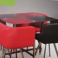 یه دست میز وصندلی مناسب فست وفود وچهار صندلی تک