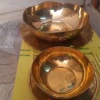 کاسه و بشقاب برنجی قدیمی