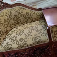 میز تلفن چوب گردو و پارچه خارجی