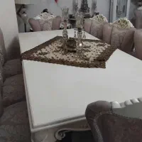 مبل و میز غذا خوری کلاسیک تمام چوب با کنده کاری|میز و صندلی غذاخوری|تهران, اقدسیه|دیوار