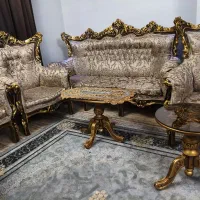 مبل 9 نفره سلطنتی با جلو مبلی عسلی