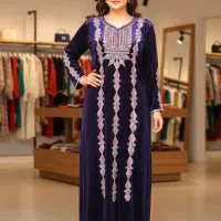 ماکسی مخمل گلدوزی شده وپارچه کریشه|لباس|اهواز, کیانشهر|دیوار