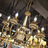 لوستر برنزی با تلفیق سنگ