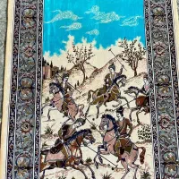 قالیچه تابلو فرش شکارگاه