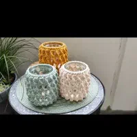 پاسماوری- جاشمعی ـ گلدان مکرومه بافی