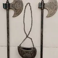 تبرزین کشکول مشبکی وسایل علامت علم نقره کوب