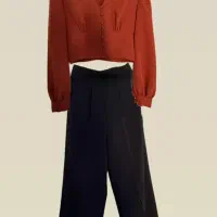 شومیز و شلوار کرپ دخترانه سایز 36