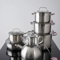 سرویس قابلمه استیل کرکماز با کتری سوتی