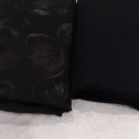 دو عدد چادر مشکی طرح دار مجلسی زنانه قد ۱۶۰