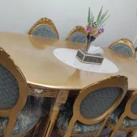 میز ناهار خوری چوبی طلایی سبز|میز و صندلی غذاخوری|تهران, شمیراننو|دیوار