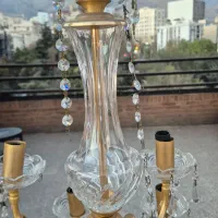لوستر برونزی کریستال چک ۳ عدد|لوستر و چراغ آویز|تهران, محمودیه|دیوار