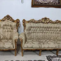 مبل سلطنتی نه نفره با ست نهار خوری چهار نفره|مبلمان خانگی و میز عسلی|دیواندره, |دیوار