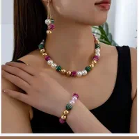 گردنبند دستبندگوشواره مرواریداز ۹۹۰هزارتومن طبیعی