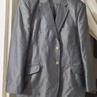 کت و شلوار دودی ویه کت تک زرشکی