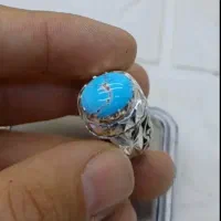 انگشتر دست ساز فیروزه نیشابور شجری ذات دار