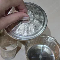 ست آنتیک گیره استکان و قندون برنجی|کلکسیون اشیاء عتیقه|تهران, مینای شمالی (مخبر)|دیوار