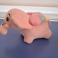 عروسک فیل صورتی کاملا نو