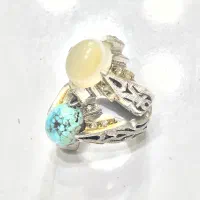 انگشتر فیروزه و عقیق سه پوست|جواهرات|کرج, حصارک بالا|دیوار