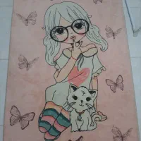 فرش کودک ۱*۱.۵ دخترانه ۱۵۰۰ شانه محتشم