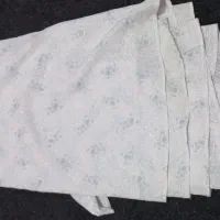 چادر عروس کل آبی لمه دار