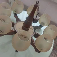 لوستر۸شاخه چوبی درحدنو|لوستر و چراغ آویز|کرج, شهرک فهمیده|دیوار