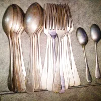 قاشق و چنگال با قدمت بالای 50سال|کلکسیون اشیاء عتیقه|عباس‌آباد, |دیوار