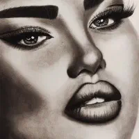نقاشی سیاه قلم چهره