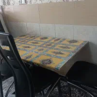 میز ناهار خوری سالم صندلی استیل ضد زنگ با رویه چرم