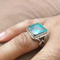 انگشتر نقره عیار بالا فیروزه نیشابوری|جواهرات|شوشتر, |دیوار