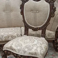 مبل ۹نفره ۱۰۰درصدچوب گردو بشرط نو نو باکاور ژله ای|مبلمان خانگی و میز عسلی|تهران, شهرک چیتگر|دیوار