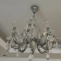 دو عدد لوستر استیل و کریستال